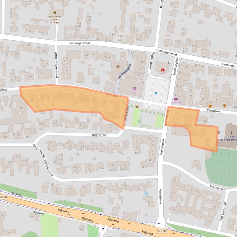 Kaart van postcodegebied 6267EE.