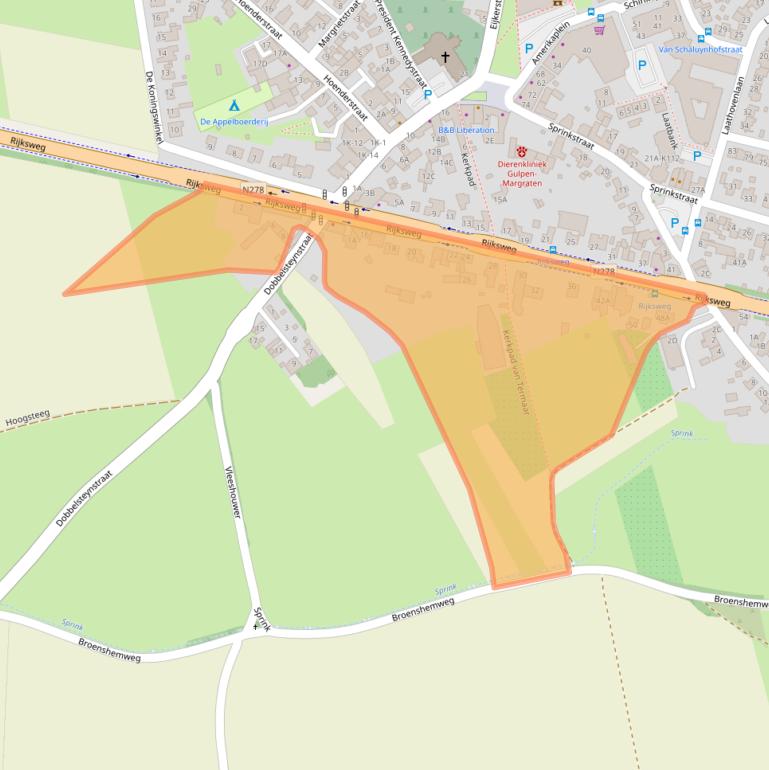 Kaart van postcodegebied 6269AC.