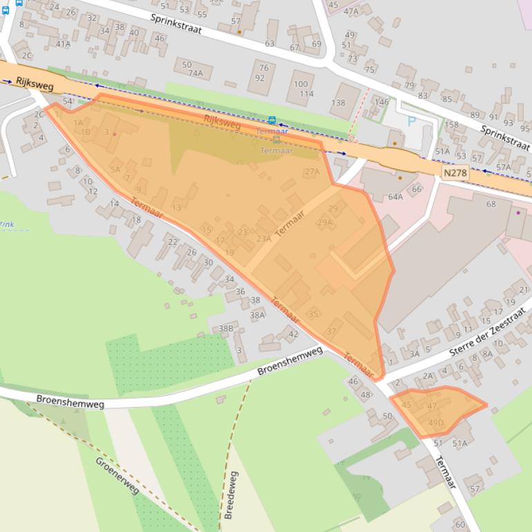 Kaart van postcodegebied 6269AE.