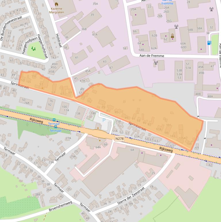 Kaart van postcodegebied 6269AN.