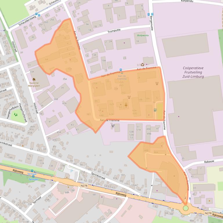 Kaart van postcodegebied 6269BE.