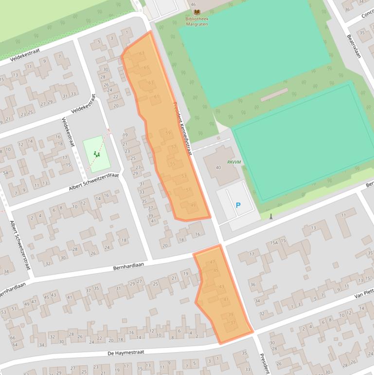 Kaart van postcodegebied 6269CB.