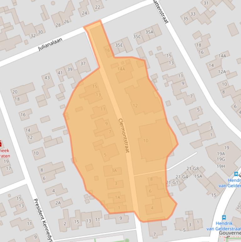 Kaart van postcodegebied 6269CE.