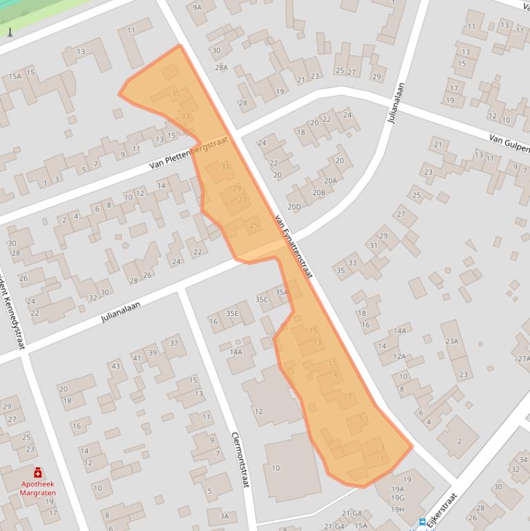 Kaart van postcodegebied 6269CG.