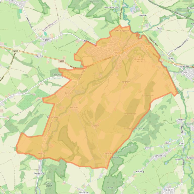 Kaart van postcodegebied 6271.