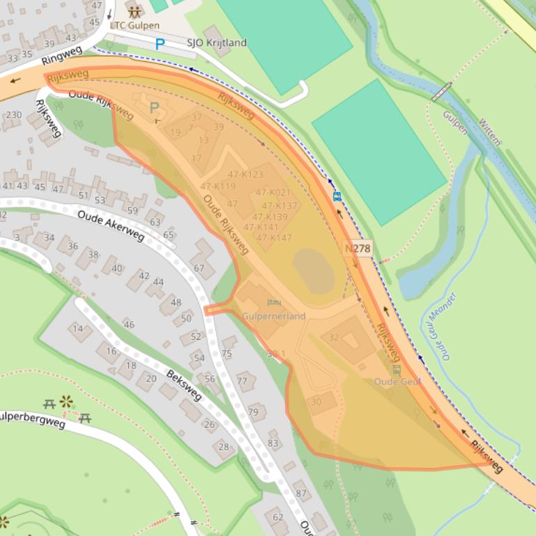 Kaart van postcodegebied 6271AA.