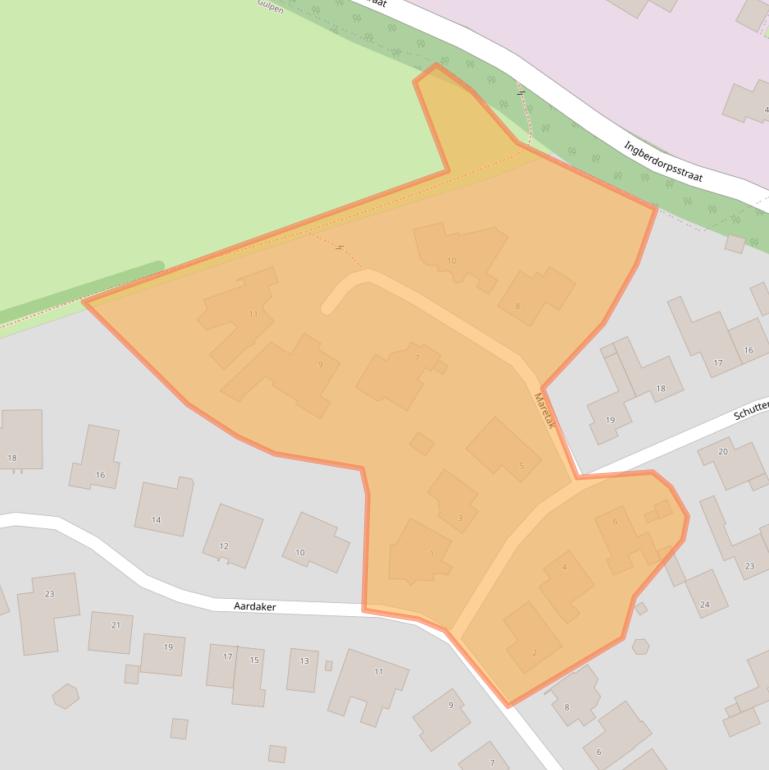 Kaart van postcodegebied 6271EP.