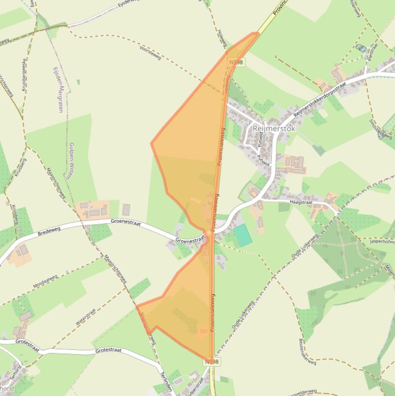 Kaart van postcodegebied 6274ND.