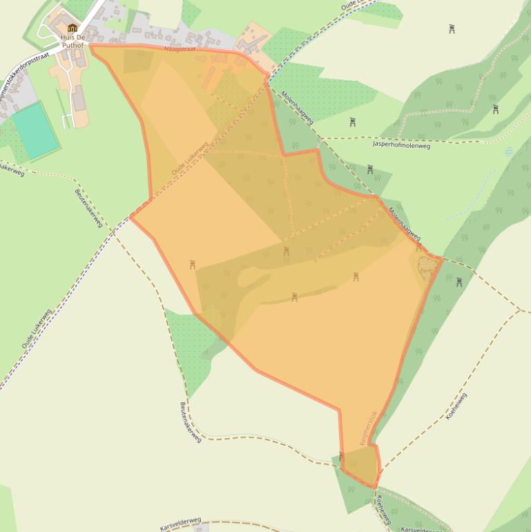 Kaart van postcodegebied 6274NV.