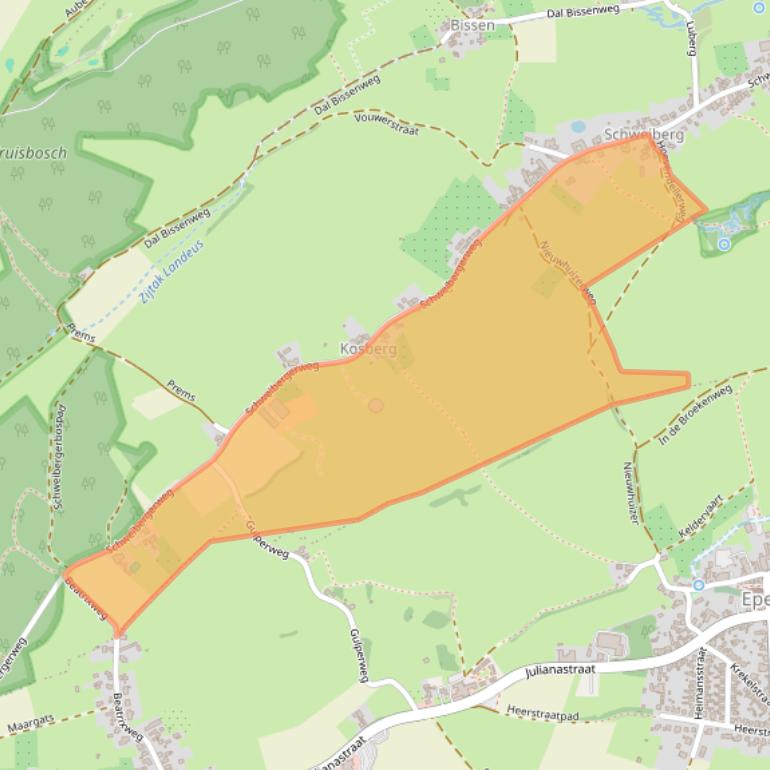 Kaart van postcodegebied 6281NE.