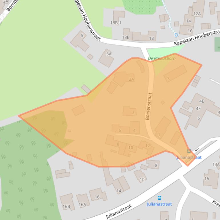 Kaart van postcodegebied 6285AE.