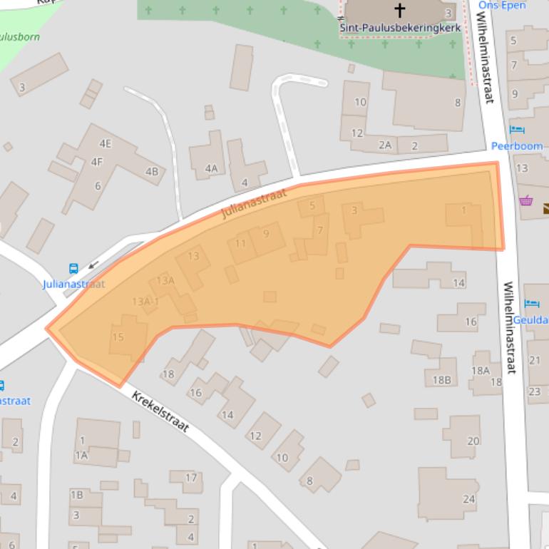 Kaart van postcodegebied 6285AG.