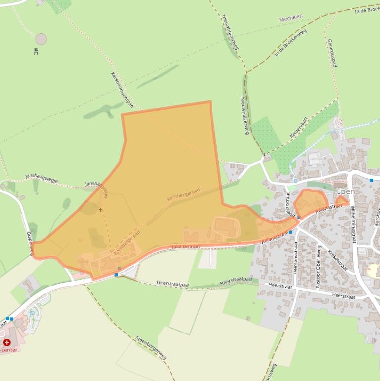 Kaart van postcodegebied 6285AJ.