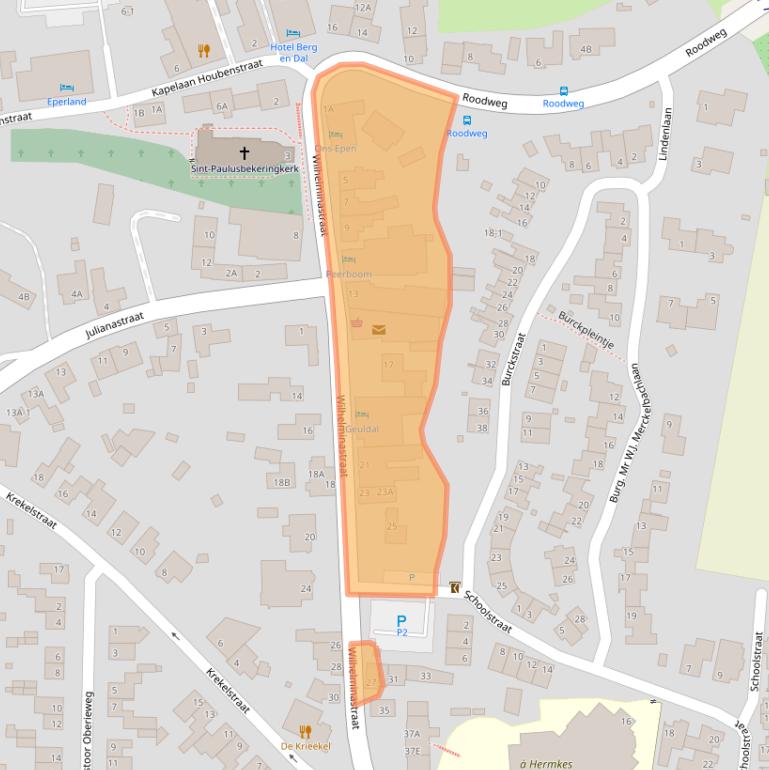 Kaart van postcodegebied 6285AS.