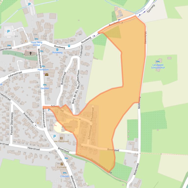 Kaart van postcodegebied 6285BB.