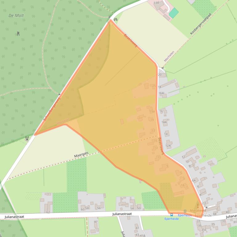 Kaart van postcodegebied 6285NB.