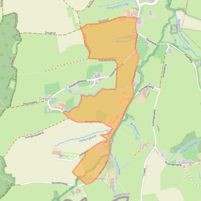 Kaart van postcodegebied 6285NE.