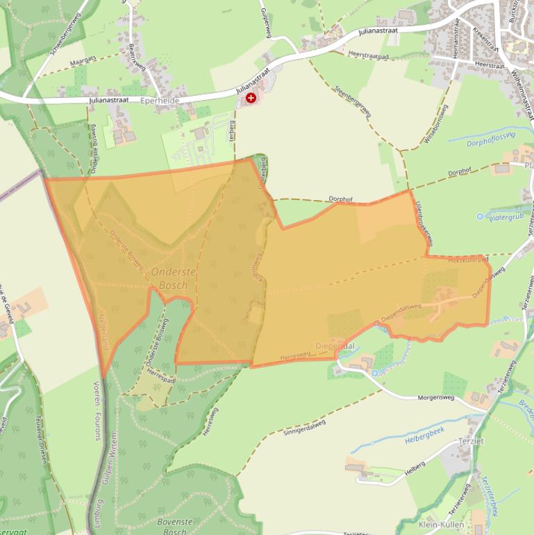 Kaart van postcodegebied 6285NG.