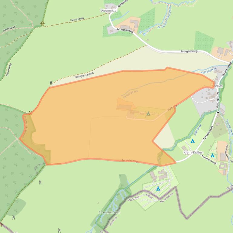 Kaart van postcodegebied 6285NS.