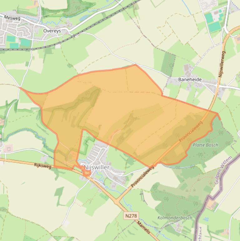 Kaart van postcodegebied 6286BM.