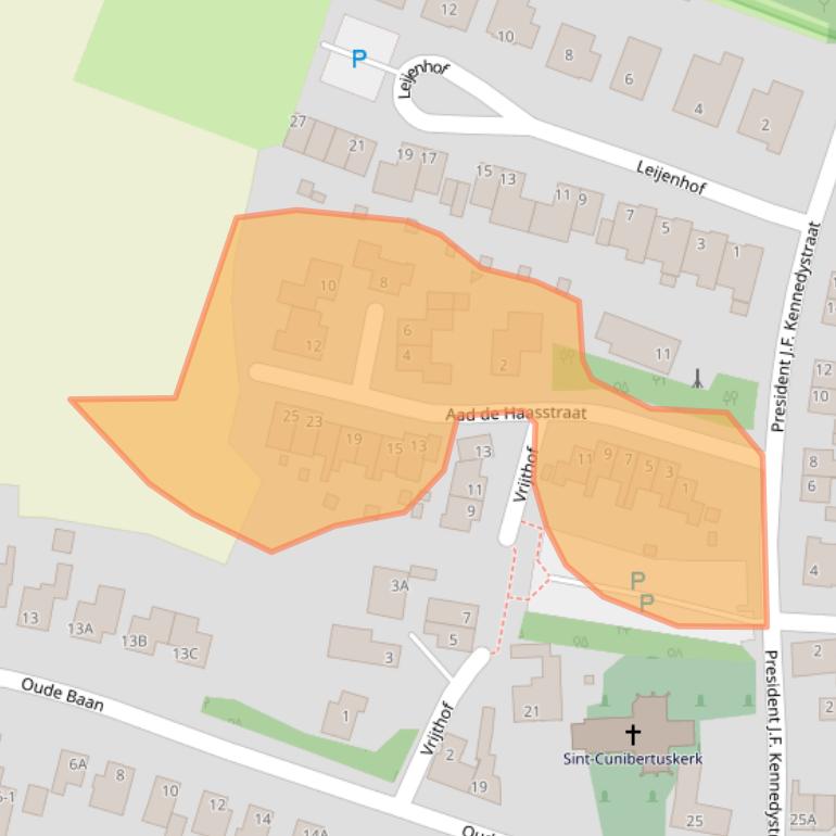 Kaart van postcodegebied 6286BZ.