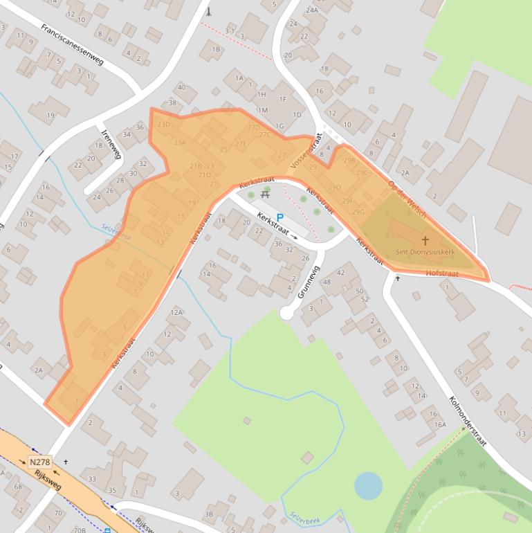 Kaart van postcodegebied 6286CA.