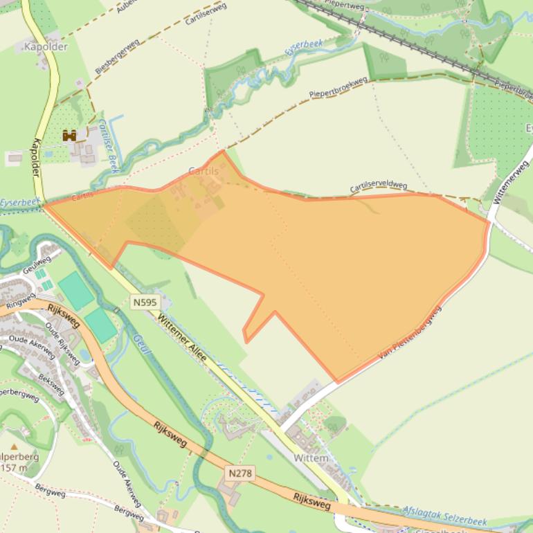 Kaart van postcodegebied 6286NA.