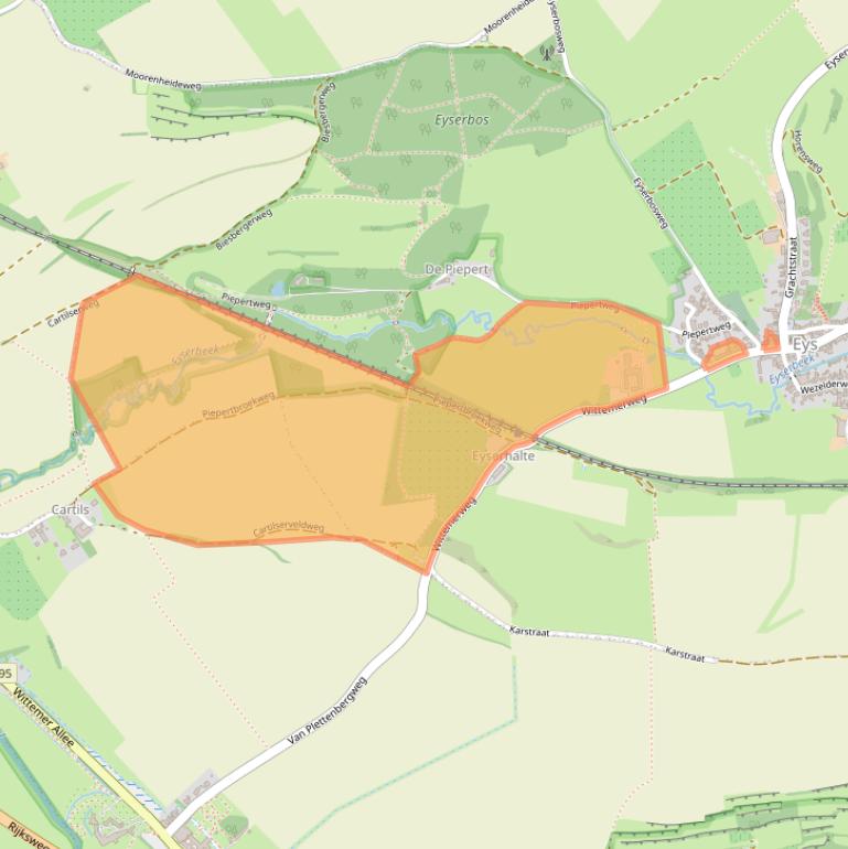 Kaart van postcodegebied 6287AA.