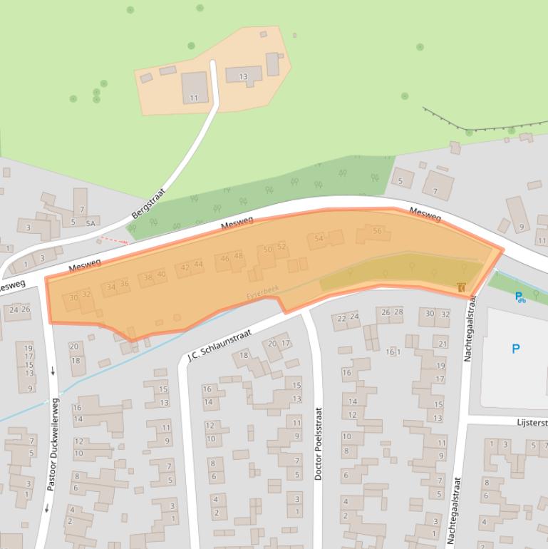 Kaart van postcodegebied 6287BJ.