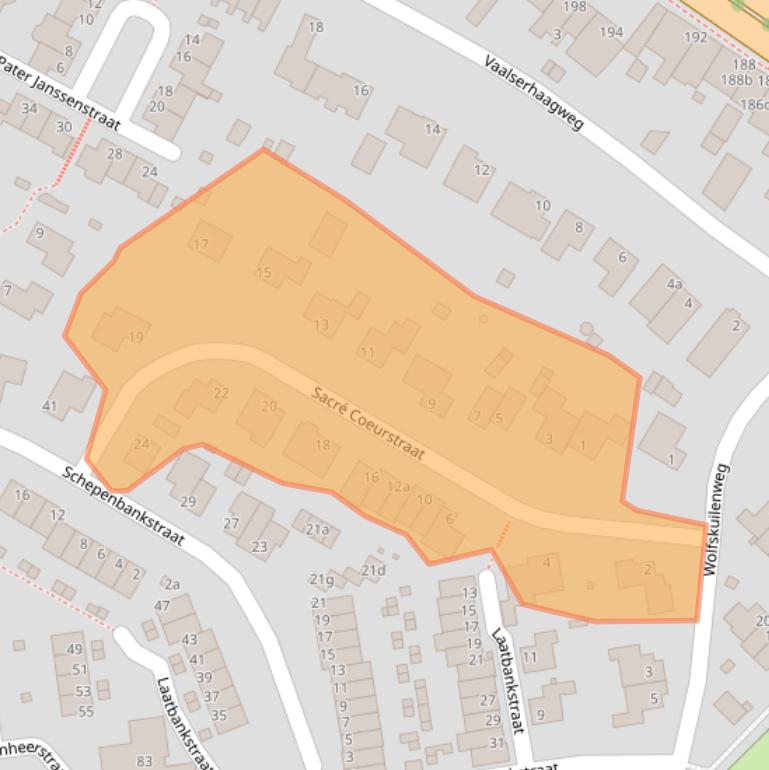 Kaart van postcodegebied 6291CZ.