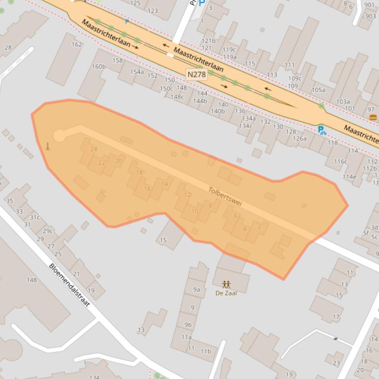 Kaart van postcodegebied 6291LR.