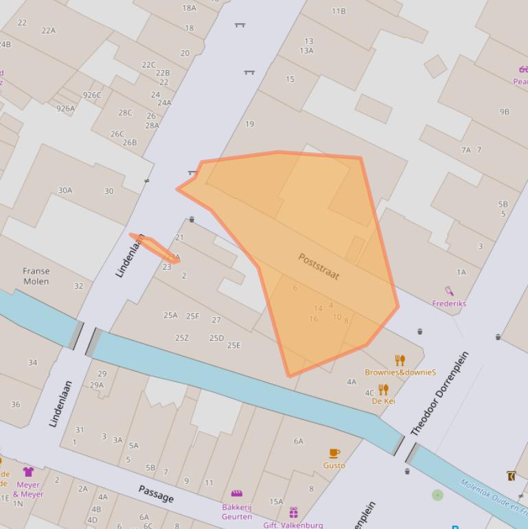 Kaart van postcodegebied 6301DZ.