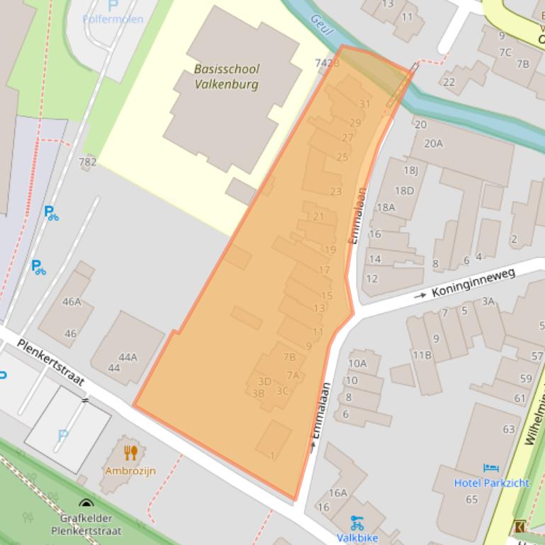 Kaart van postcodegebied 6301GP.