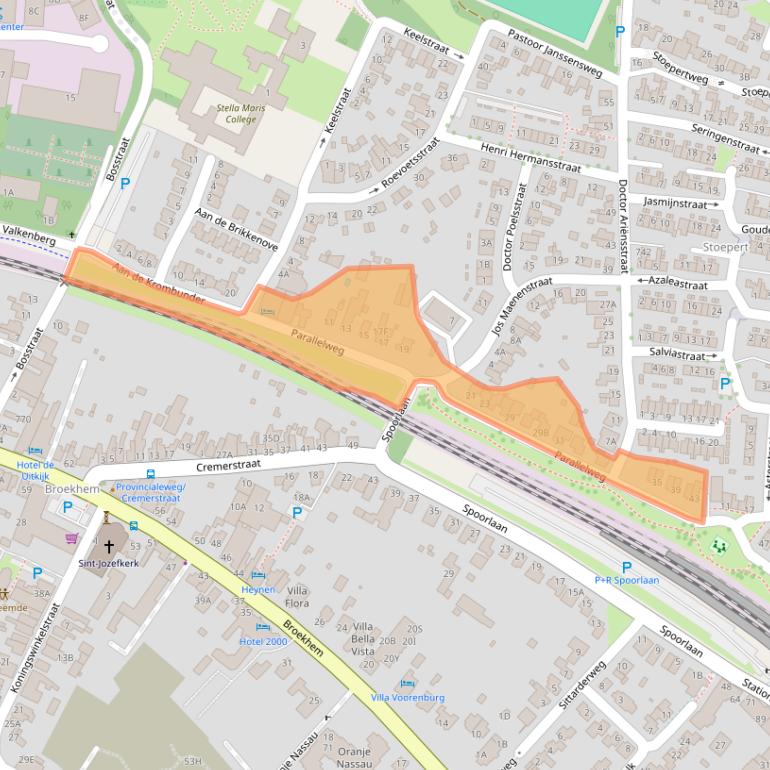 Kaart van postcodegebied 6301XX.