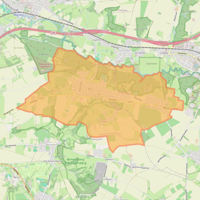 Kaart van postcodegebied 6325.