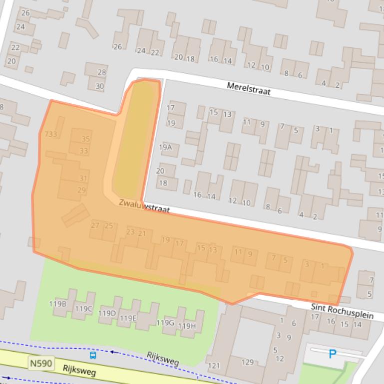 Kaart van postcodegebied 6325AS.