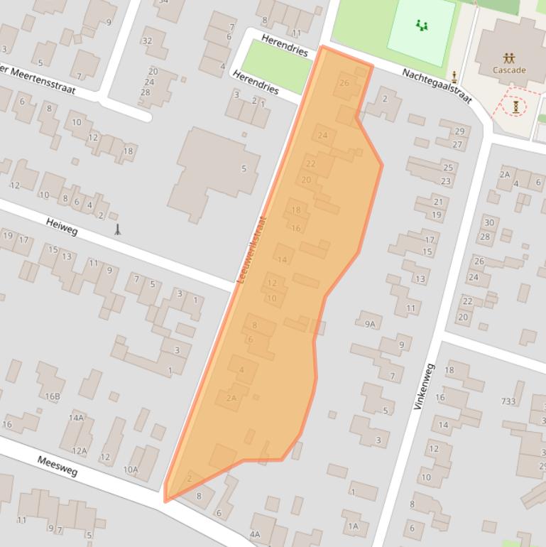 Kaart van postcodegebied 6325BC.