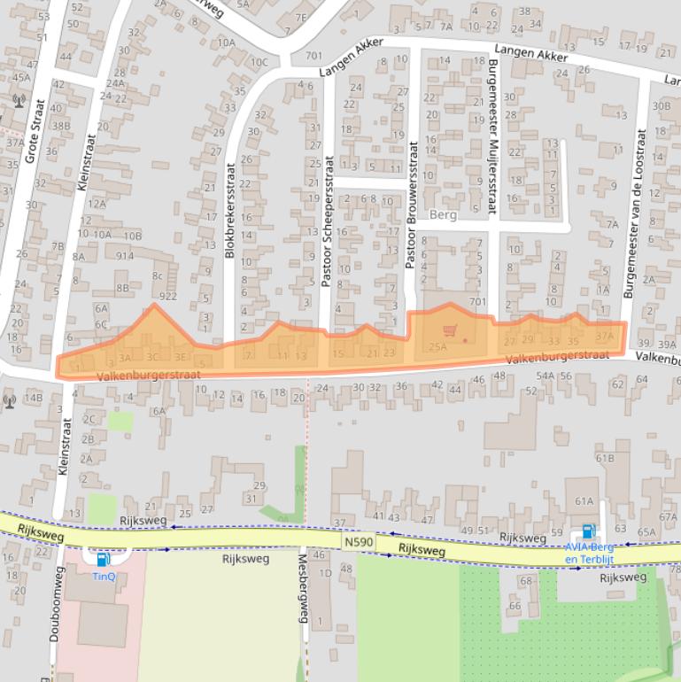Kaart van postcodegebied 6325BK.