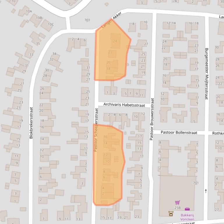 Kaart van postcodegebied 6325CJ.