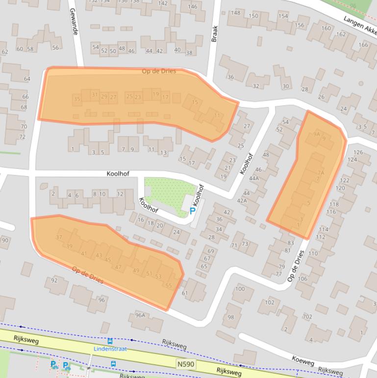 Kaart van postcodegebied 6325HE.