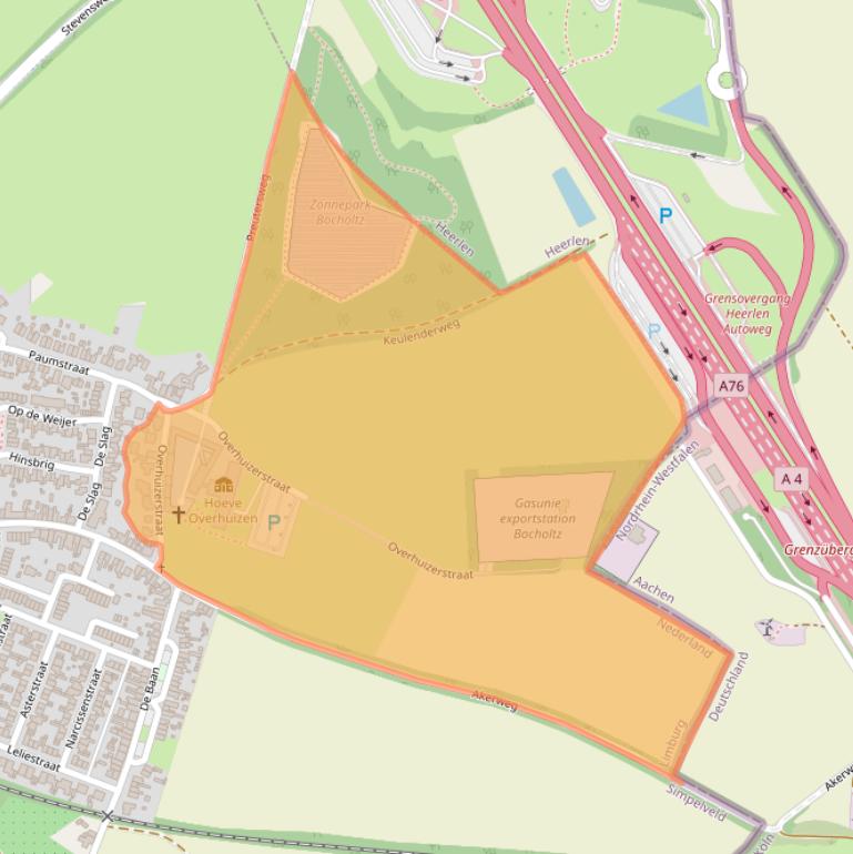 Kaart van postcodegebied 6351BE.