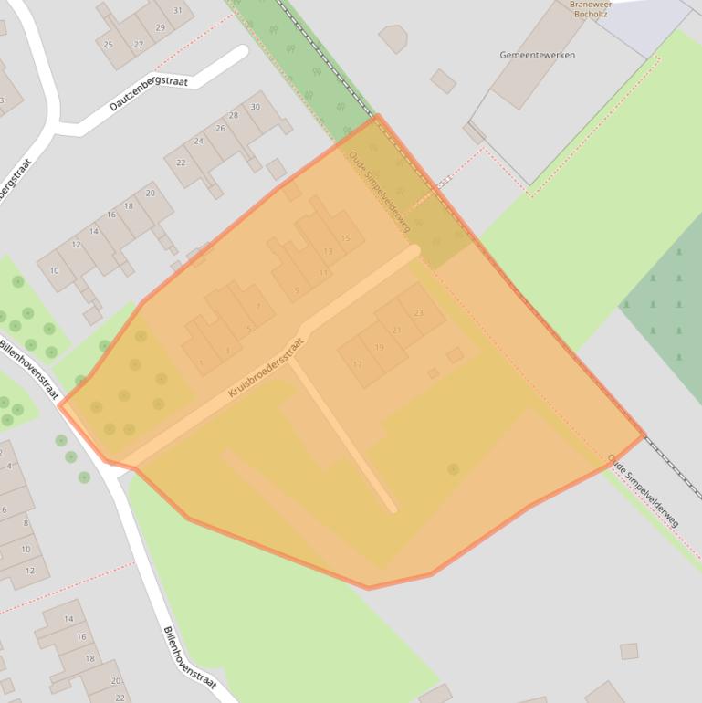 Kaart van postcodegebied 6351LW.