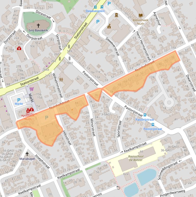 Kaart van postcodegebied 6361BD.