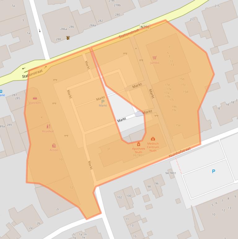 Kaart van postcodegebied 6361CB.