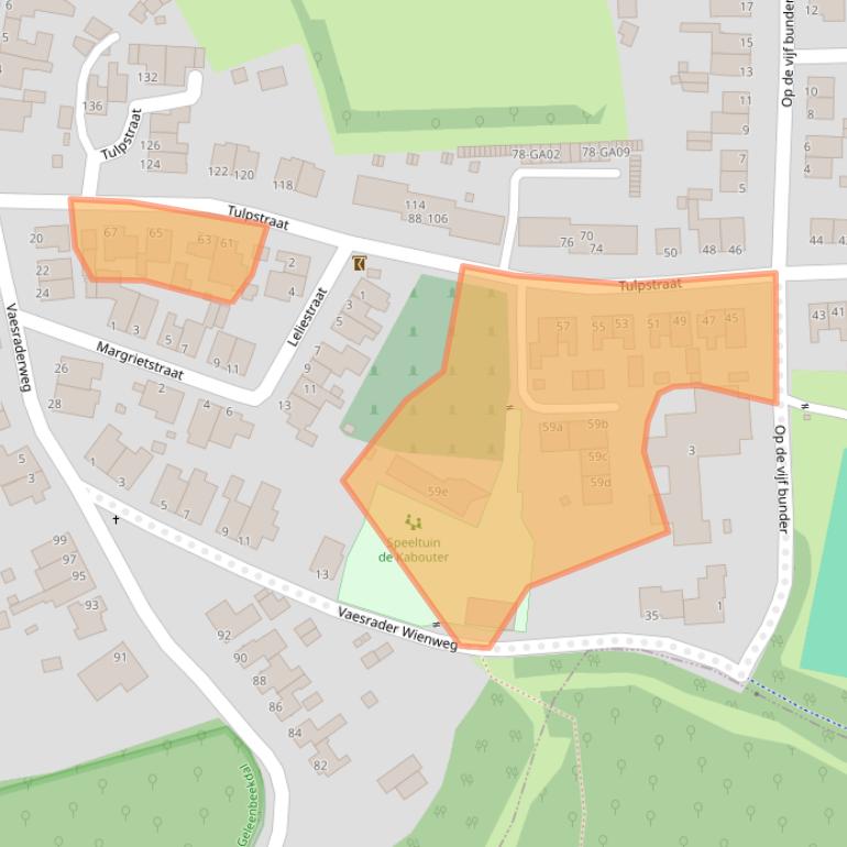Kaart van postcodegebied 6361JB.