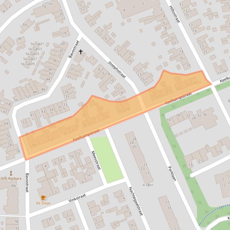 Kaart van postcodegebied 6361XD.