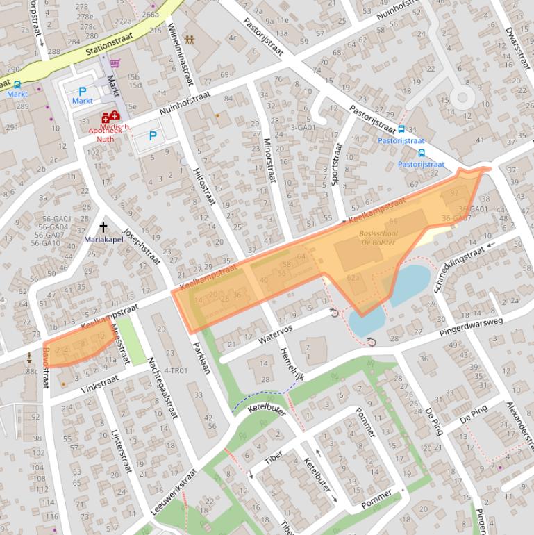 Kaart van postcodegebied 6361XG.