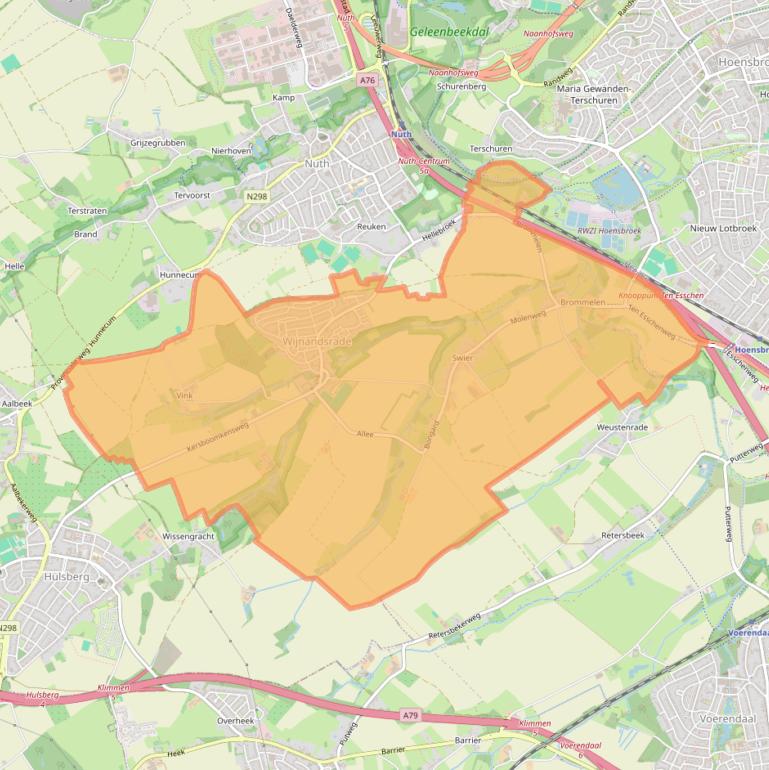 Kaartafbeelding, ingezoomd op postcodegebied 6363.