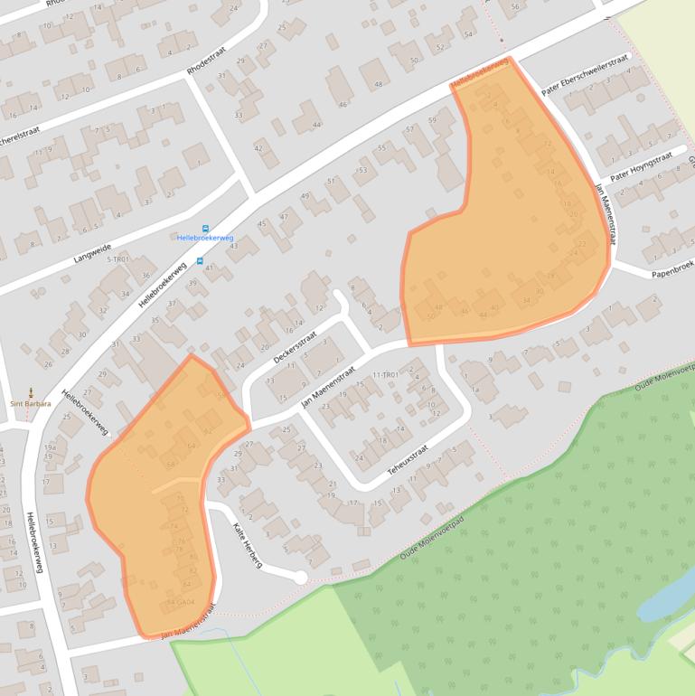 Kaart van postcodegebied 6363AE.