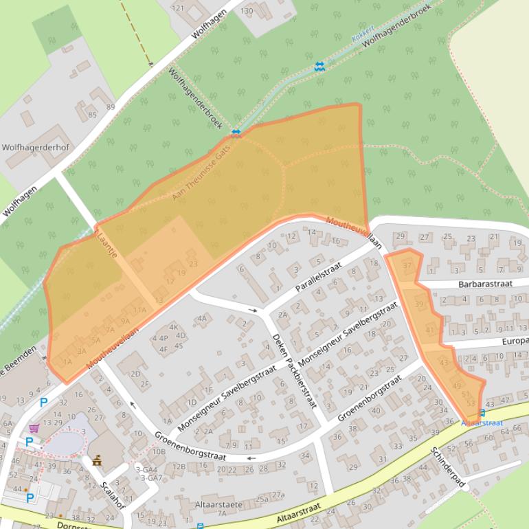 Kaart van postcodegebied 6365AX.